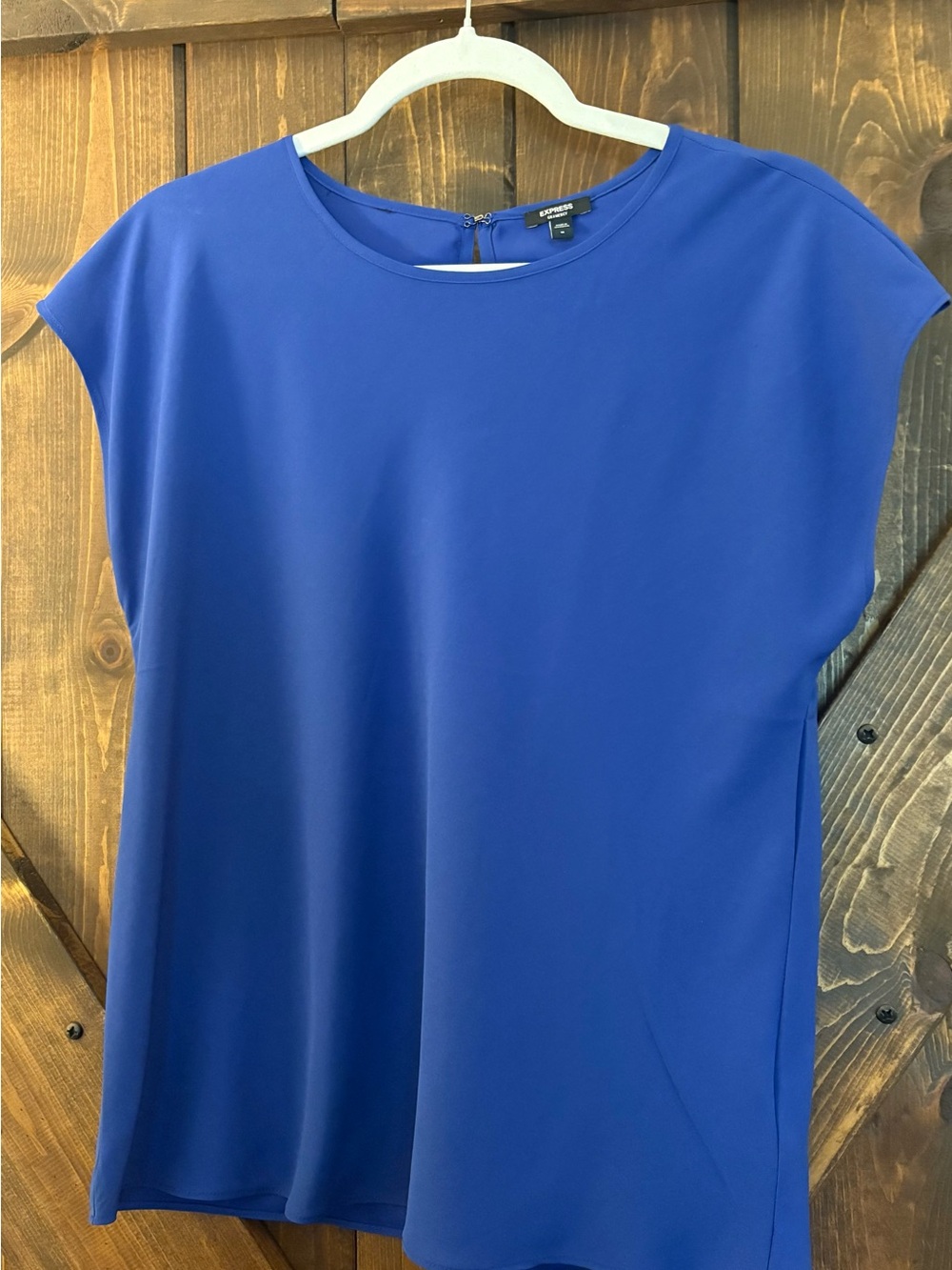 Express Royal Blue Cap-Sleeve Gramercy Blouse